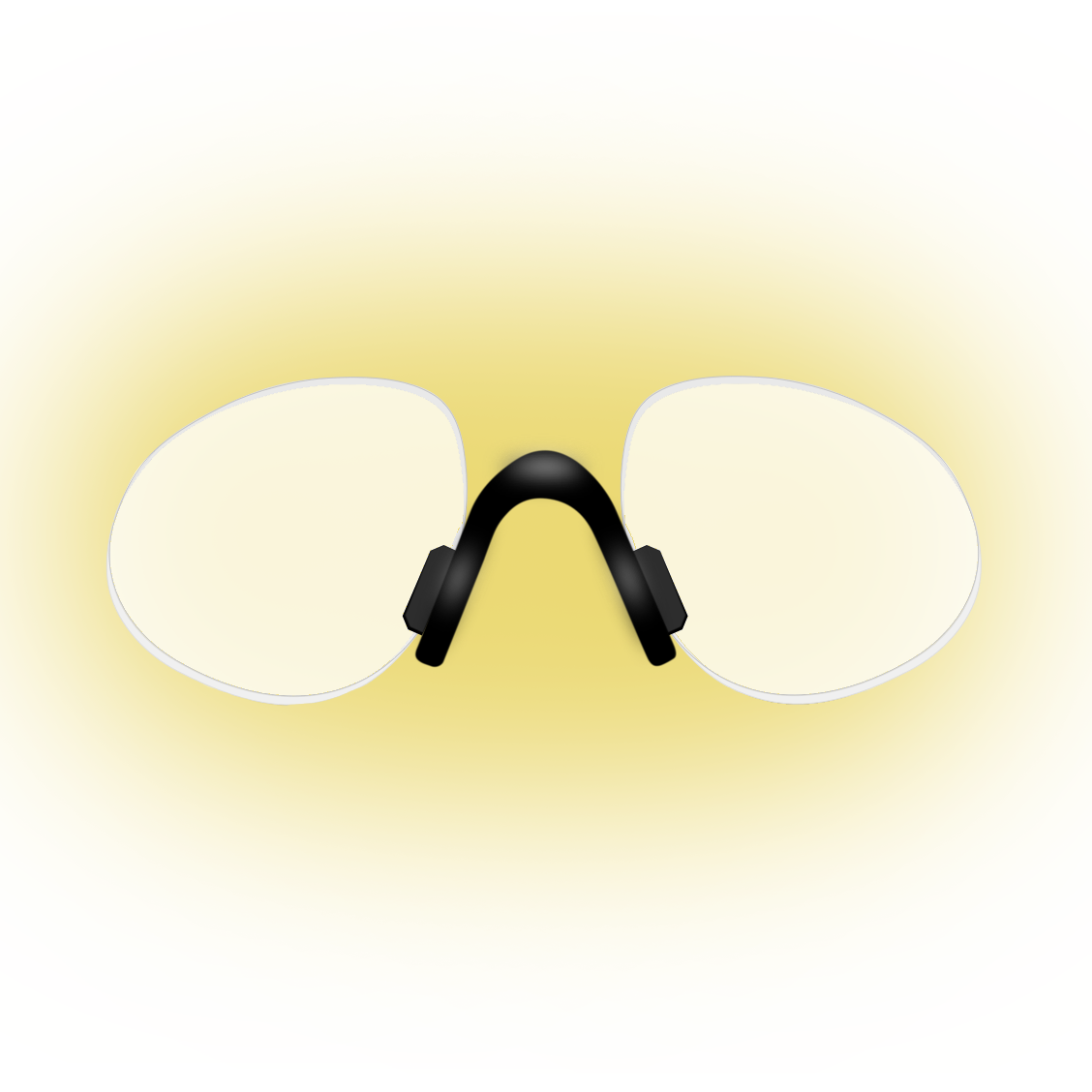 The prescription insert on its own, two lenses on a slim clip, no frame