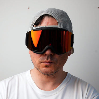Smith Squad Skibrille getragen mit eingesetztem Sehstärke Clip, Frontansicht