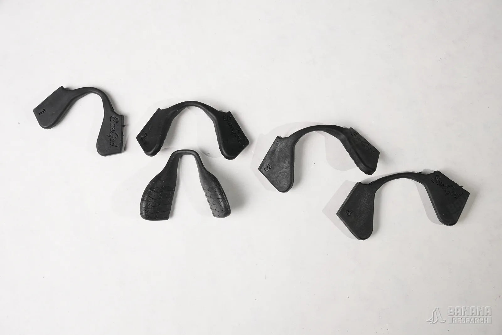 The nose pad ladder, every size side by side